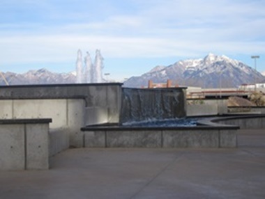 The District at South Jordan Plaza Fountain